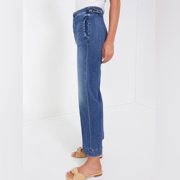 Mother Cinch Greaser Ankle Jeans in Dark & Stormy Night - Picture 4 of 12